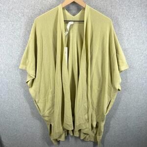 Lululemon M/L Dew Green Merino Wool Short Sleeve‎ Wrap Sweater Cardigan NWT